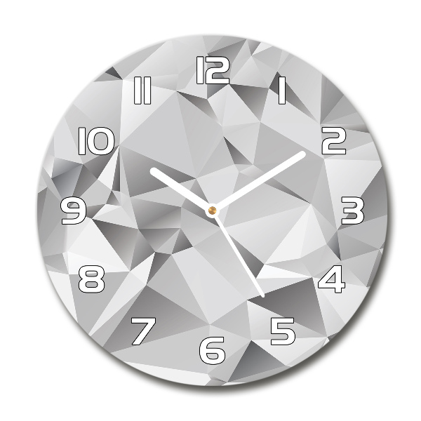 Ronde glazen wandklok 3D-abstractie