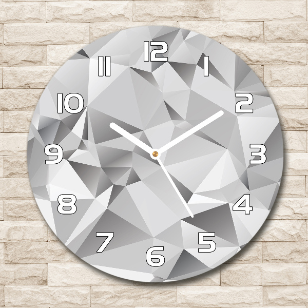 Ronde glazen wandklok 3D-abstractie