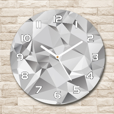 Ronde glazen wandklok 3D-abstractie