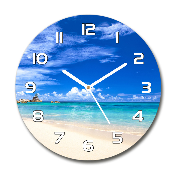 Ronde glas klok Tropisch strand