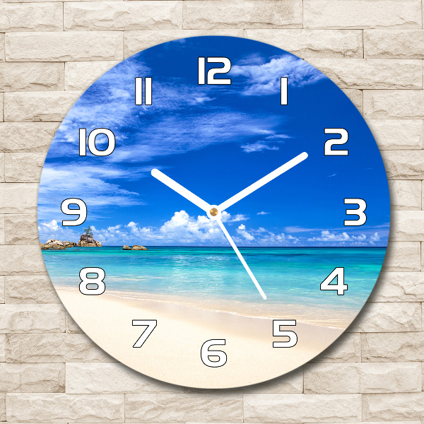 Ronde glas klok Tropisch strand