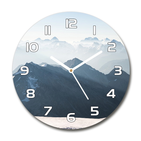 Ronde glas klok Bergtoppen