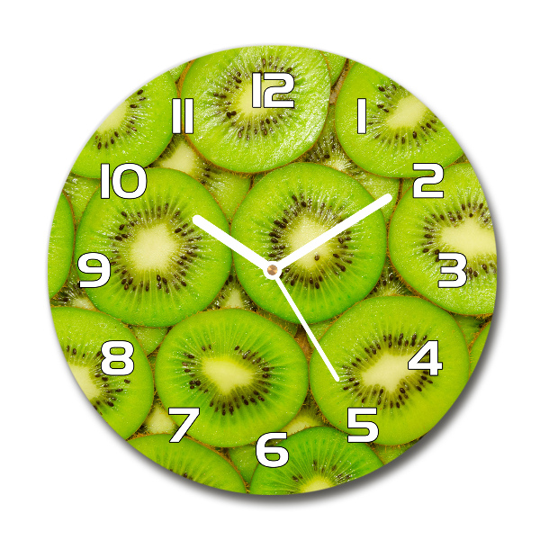 Ronde glas klok Kiwi