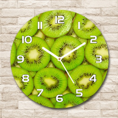 Ronde glas klok Kiwi