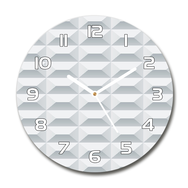 Ronde glazen wandklok Geometrische achtergrond