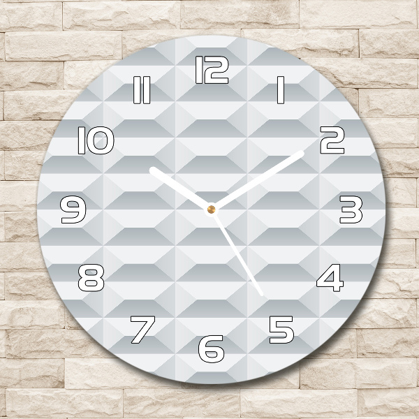 Ronde glazen wandklok Geometrische achtergrond