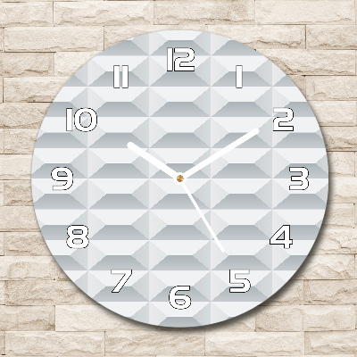 Ronde glazen wandklok Geometrische achtergrond