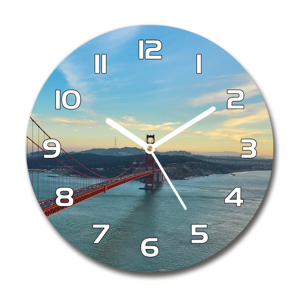 Ronde glazen wandklok San Francisco-brug