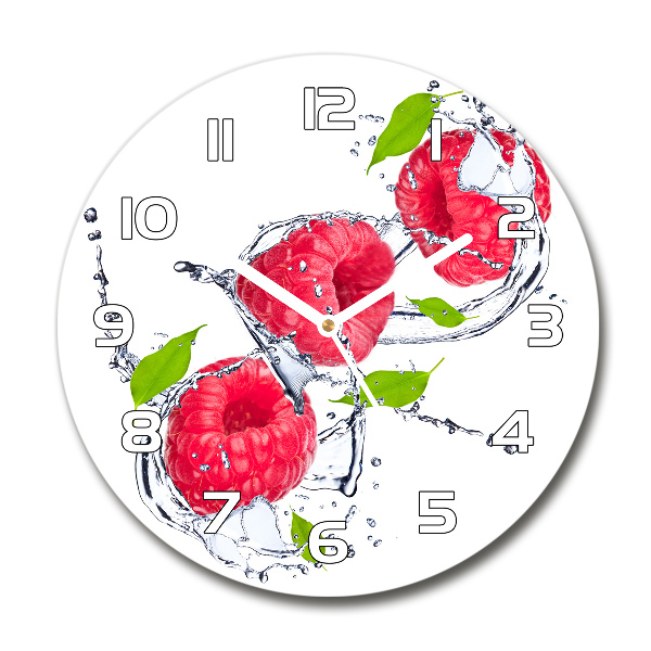 Ronde glas klok Framboos en water