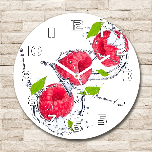 Ronde glas klok Framboos en water