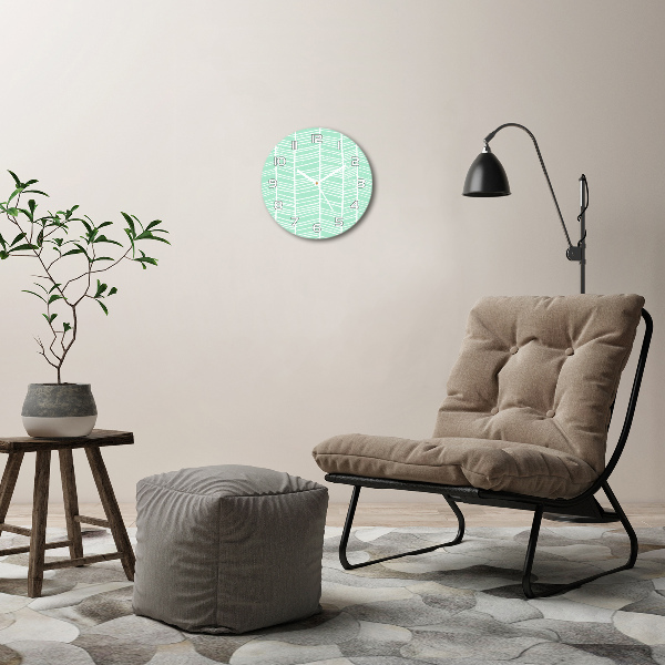 Ronde glas klok Visgraatpatroon