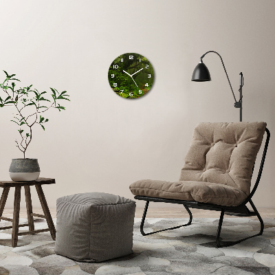 Ronde glazen wandklok Oerwoud in Nepal
