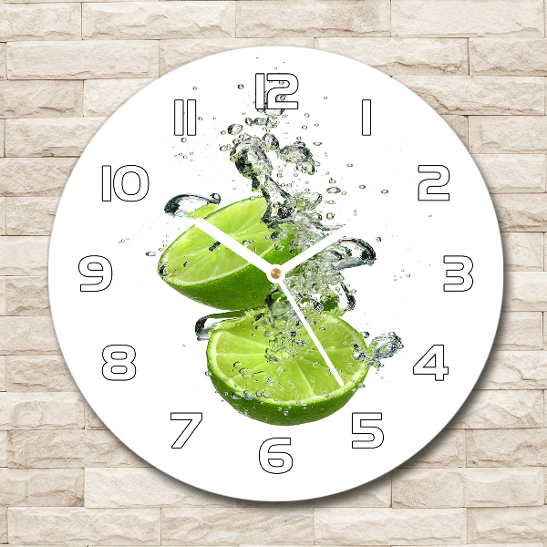 Ronde glas klok Kalk onder water