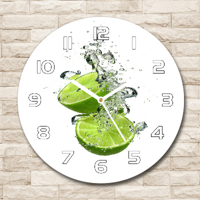 Ronde glas klok Kalk onder water