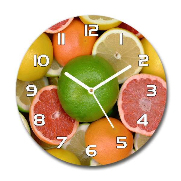 Ronde glazen klok Citrusvruchten