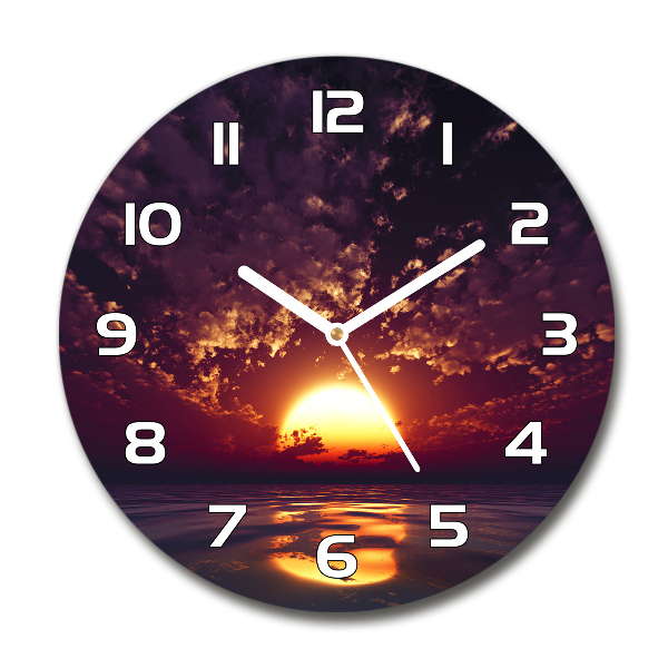 Ronde glazen klok Zonsondergang