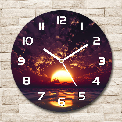 Ronde glazen klok Zonsondergang