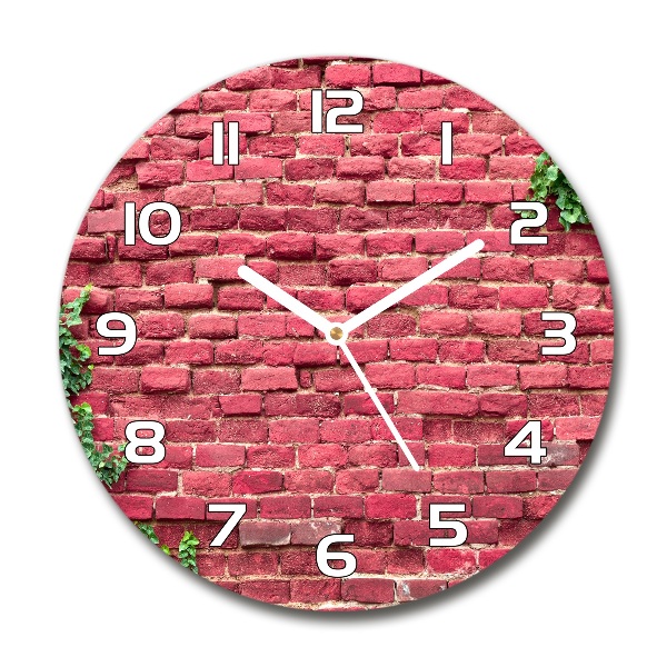 Ronde glas klok Bakstenen muur