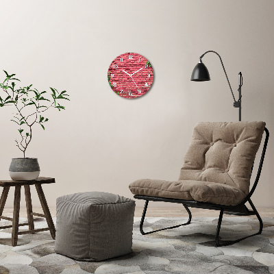 Ronde glas klok Bakstenen muur