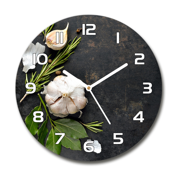 Ronde glas klok Knoflook
