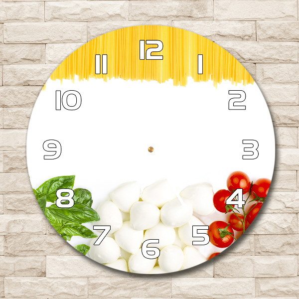 Ronde glas klok Italiaanse vlag