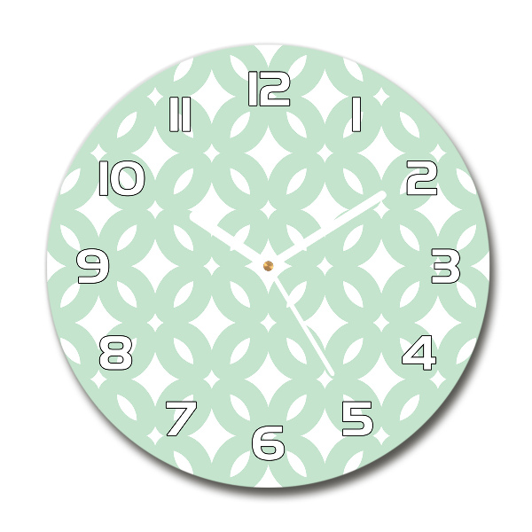 Ronde glazen wandklok Geometrische achtergrond