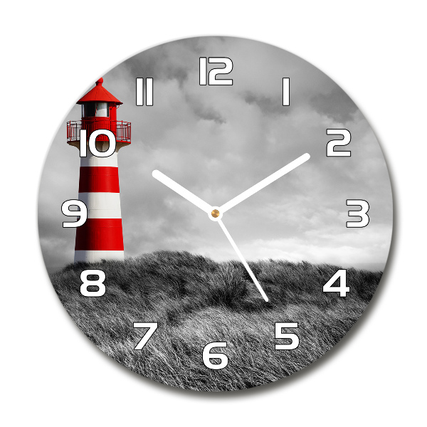 Ronde glazen wandklok Vuurtoren