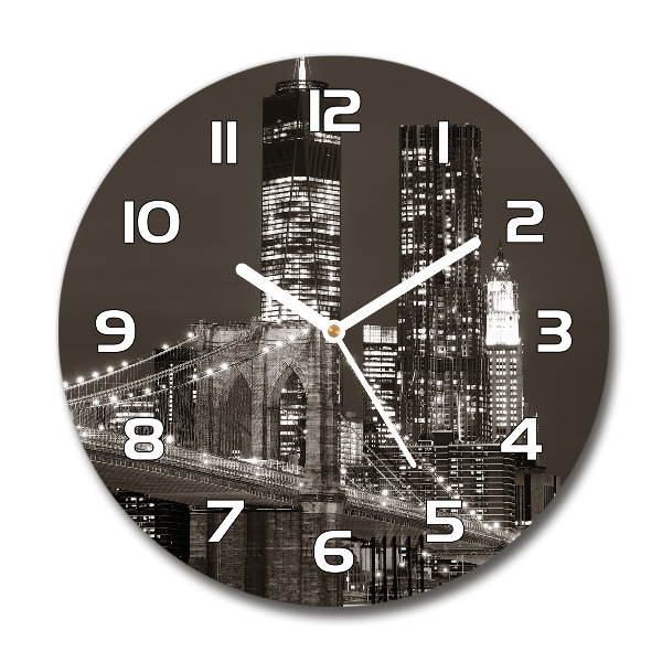 Ronde glazen wandklok Manhattan, New York