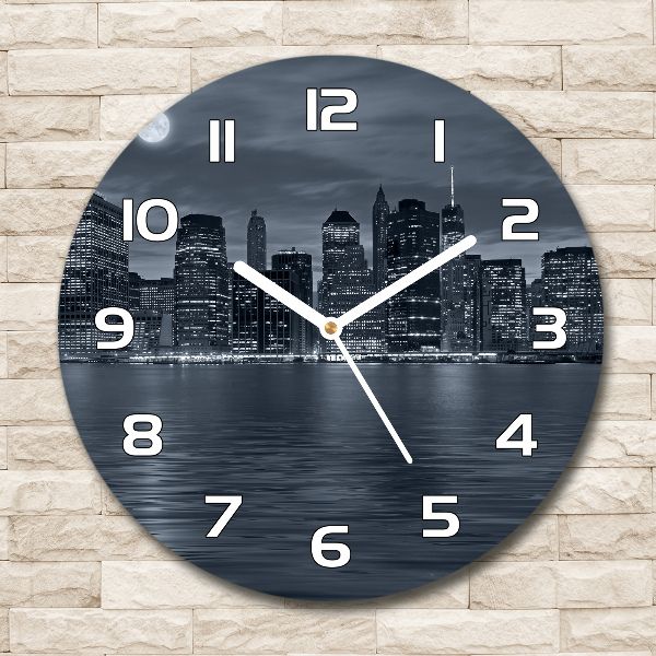Ronde glazen klok New York 's nachts
