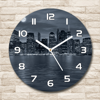 Ronde glazen klok New York 's nachts