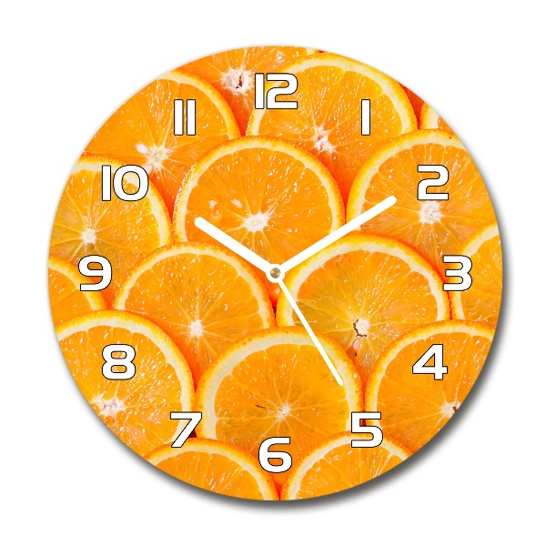 Ronde glas klok Sinaasappelschijfjes