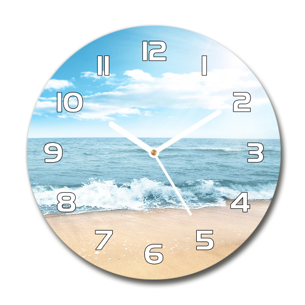 Ronde glazen wandklok Strand