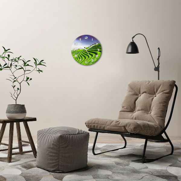 Ronde glazen klok theeplantage