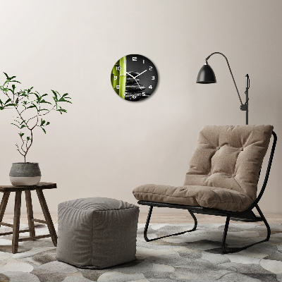 Ronde glas klok Bamboe
