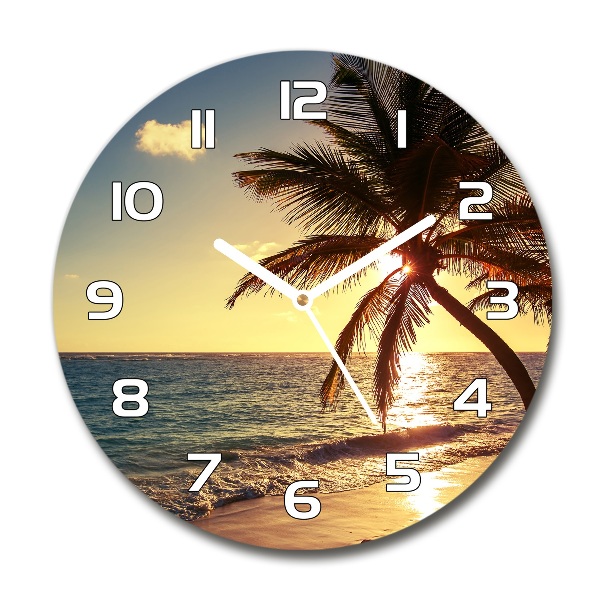 Ronde glazen klok Tropisch strand