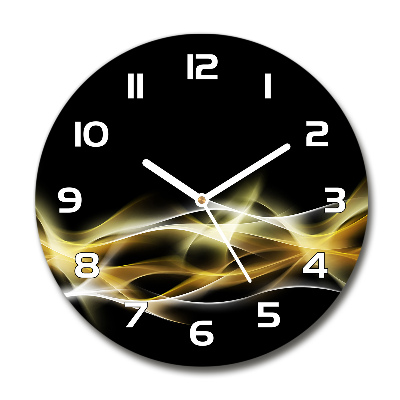 Ronde glazen wandklok Abstractie van licht