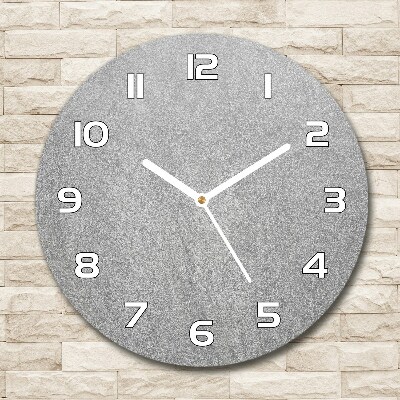 Ronde glazen wandklok Grijze muur