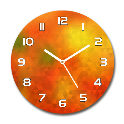 Ronde glas klok Abstracte driehoeken