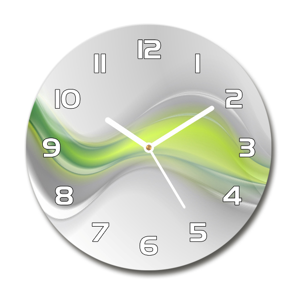 Ronde glazen klok Abstracte golven