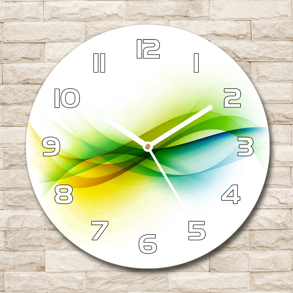 Ronde glas klok Abstracte golven