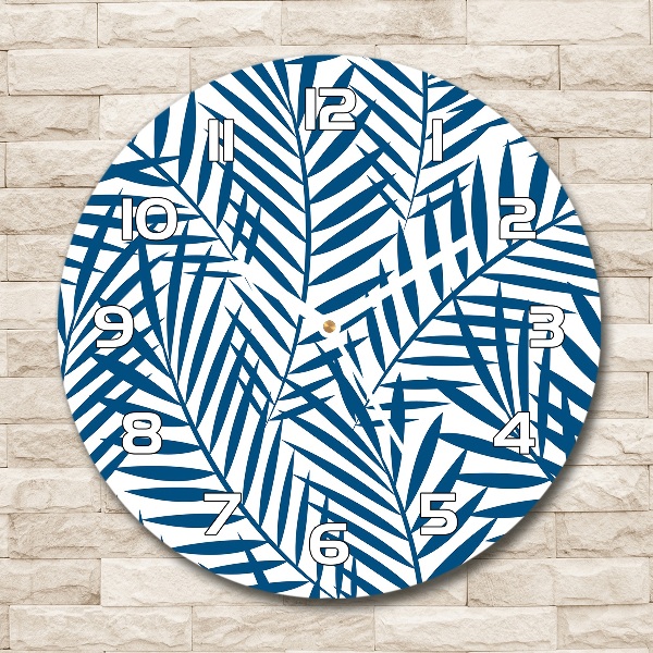 Ronde glas klok Palmbladeren