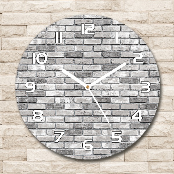 Ronde glas klok Bakstenen muur