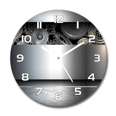 Ronde glazen klok Tandwielen abstractie