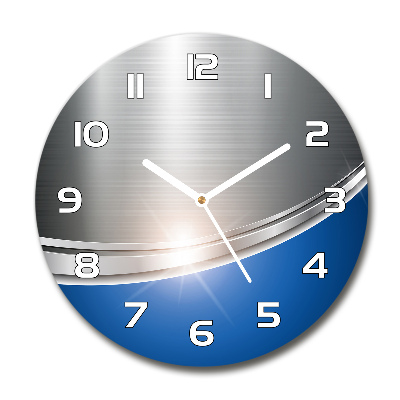 Ronde glazen wandklok Metaalabstractie