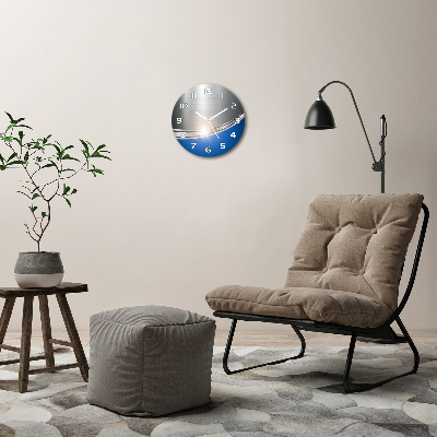 Ronde glazen wandklok Metaalabstractie