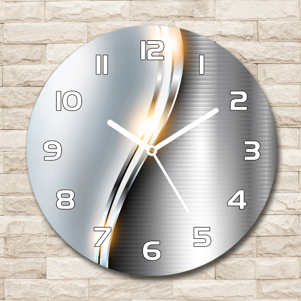 Ronde glas klok Metaalabstractie