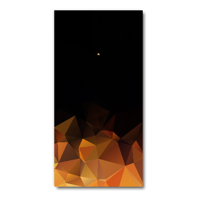 Rechthoekige glazen wandklok Abstracte driehoeken