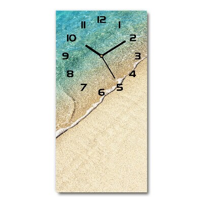 Rechthoekige glazen wandklok Zeegolf