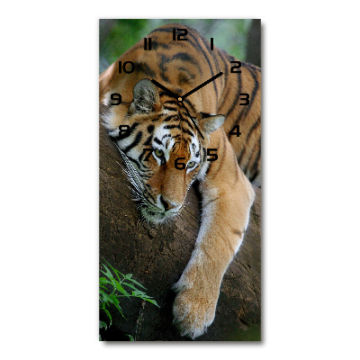 Glazen klok rechthoekige Tijger in een boom