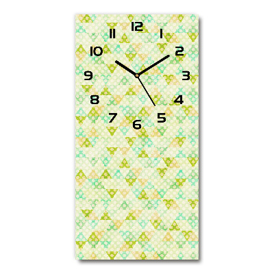 Rechthoekige glazen wandklok Geometrische achtergrond